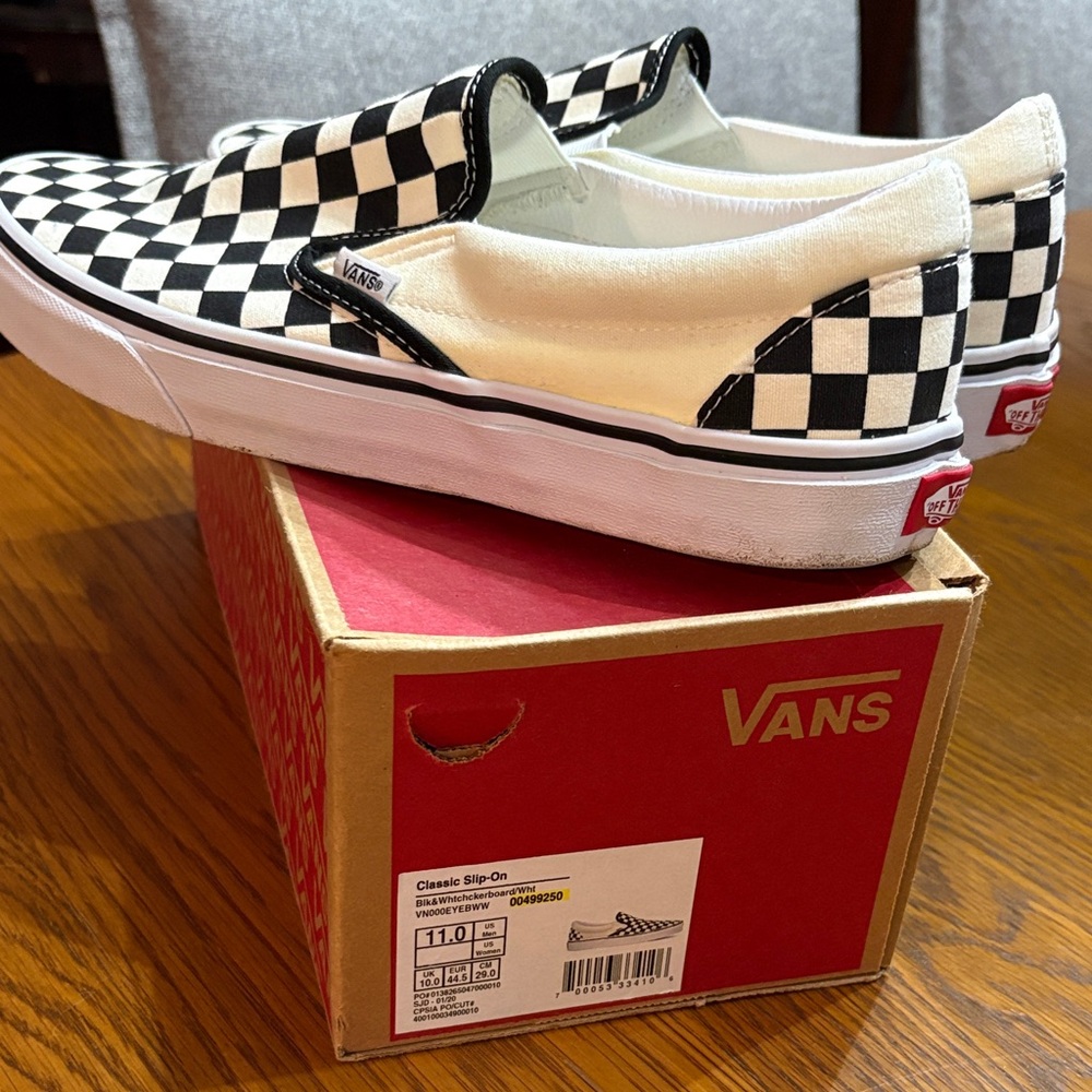 Vans Checkered Slip-On Sneakers in Black and White